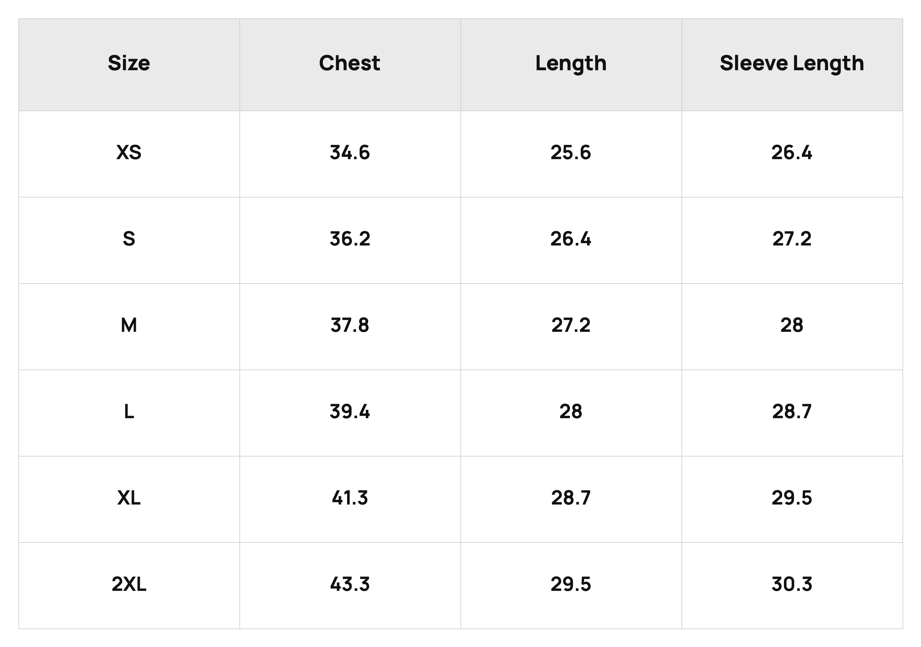 Size Chart