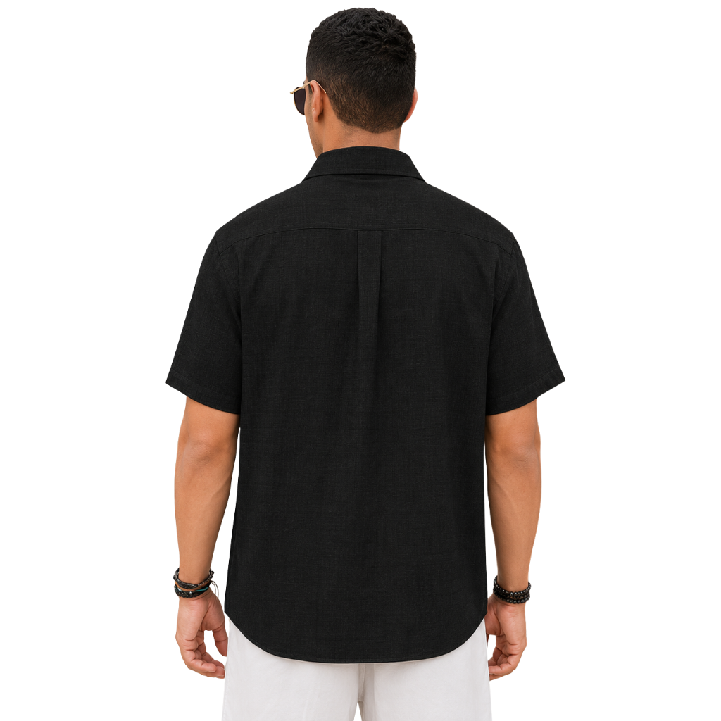 Casual Guayabera Short Sleeve Button Down Shirts For Men