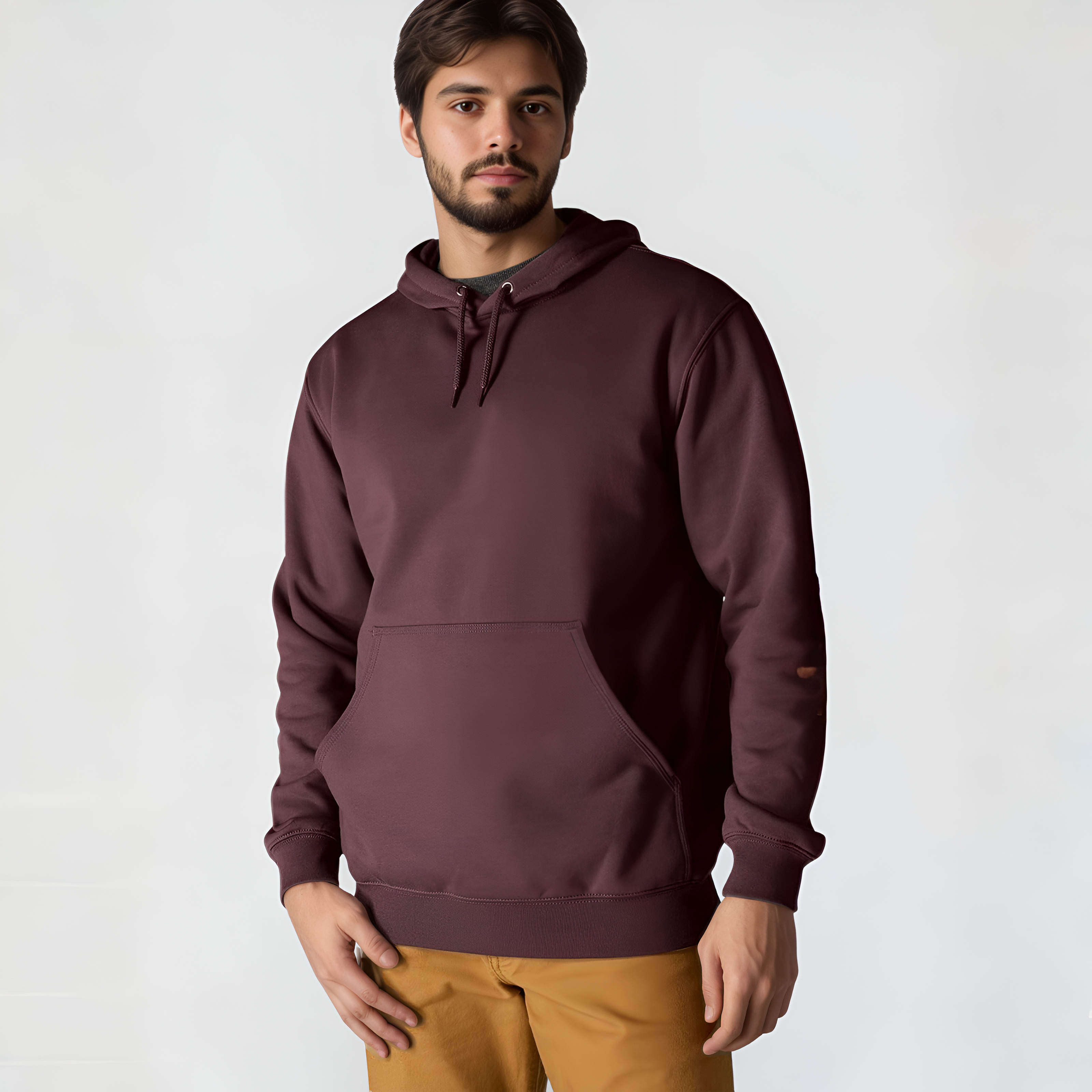 Midweight Pullover Hoodie with Graphic Logo Sleeve