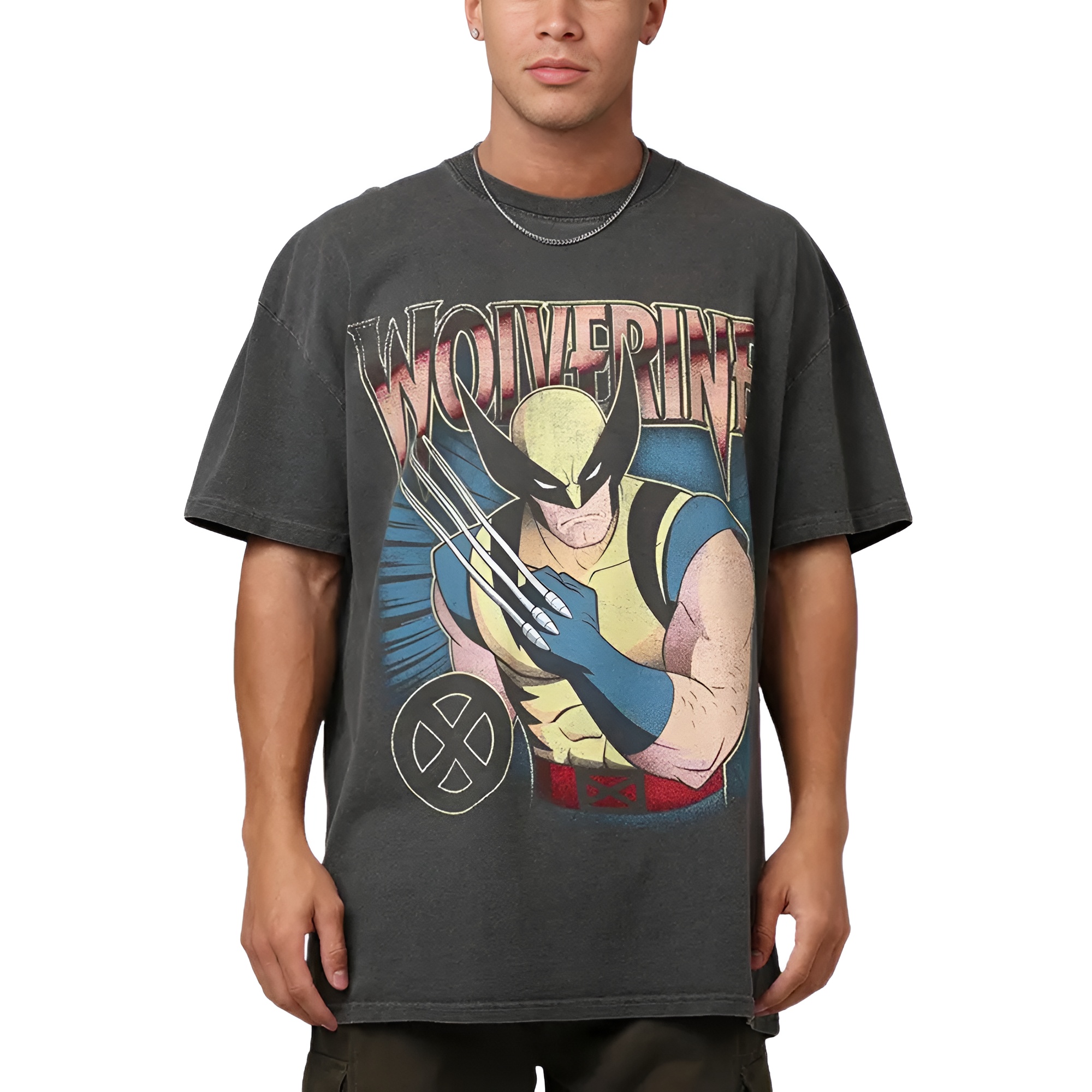 Marvel X-Men Wolverine Heavyweight T-Shirt Black Wash