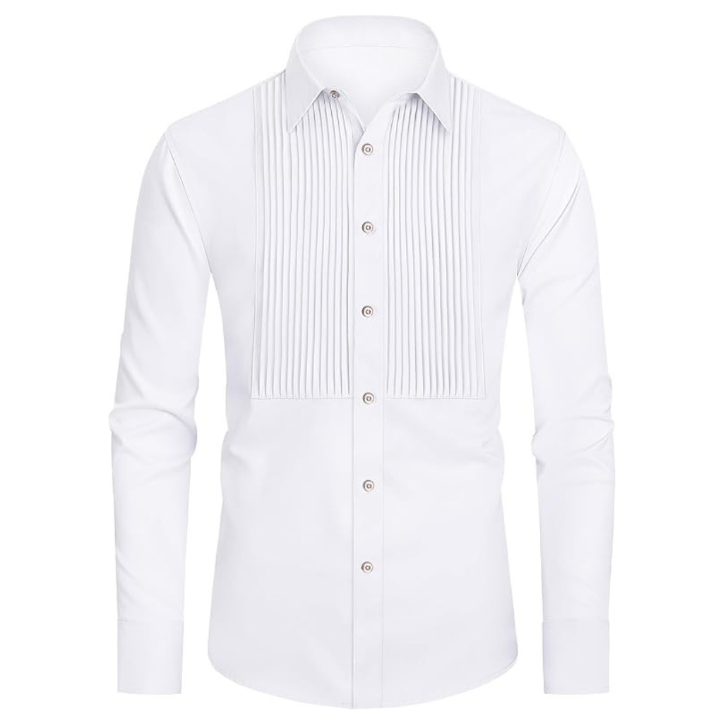 Pleated Formal Dress Prom Party Shirt For Men