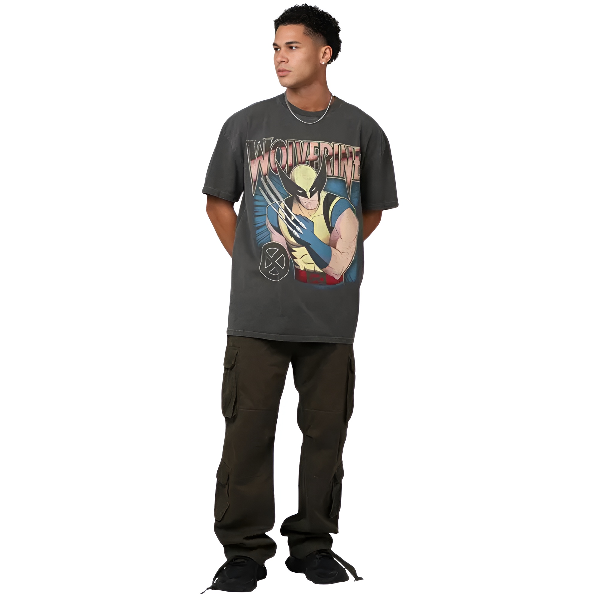 Marvel X-Men Wolverine Heavyweight T-Shirt Black Wash