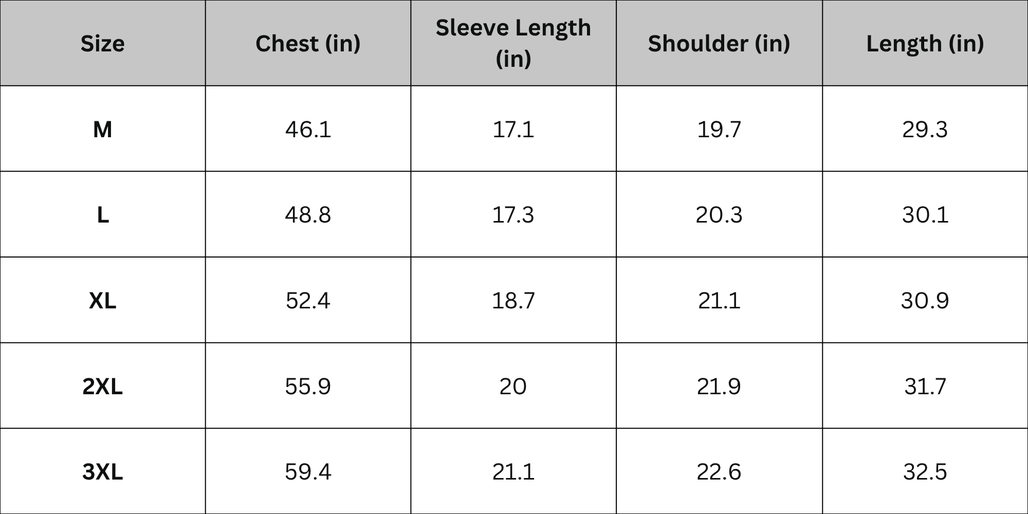 Size Chart