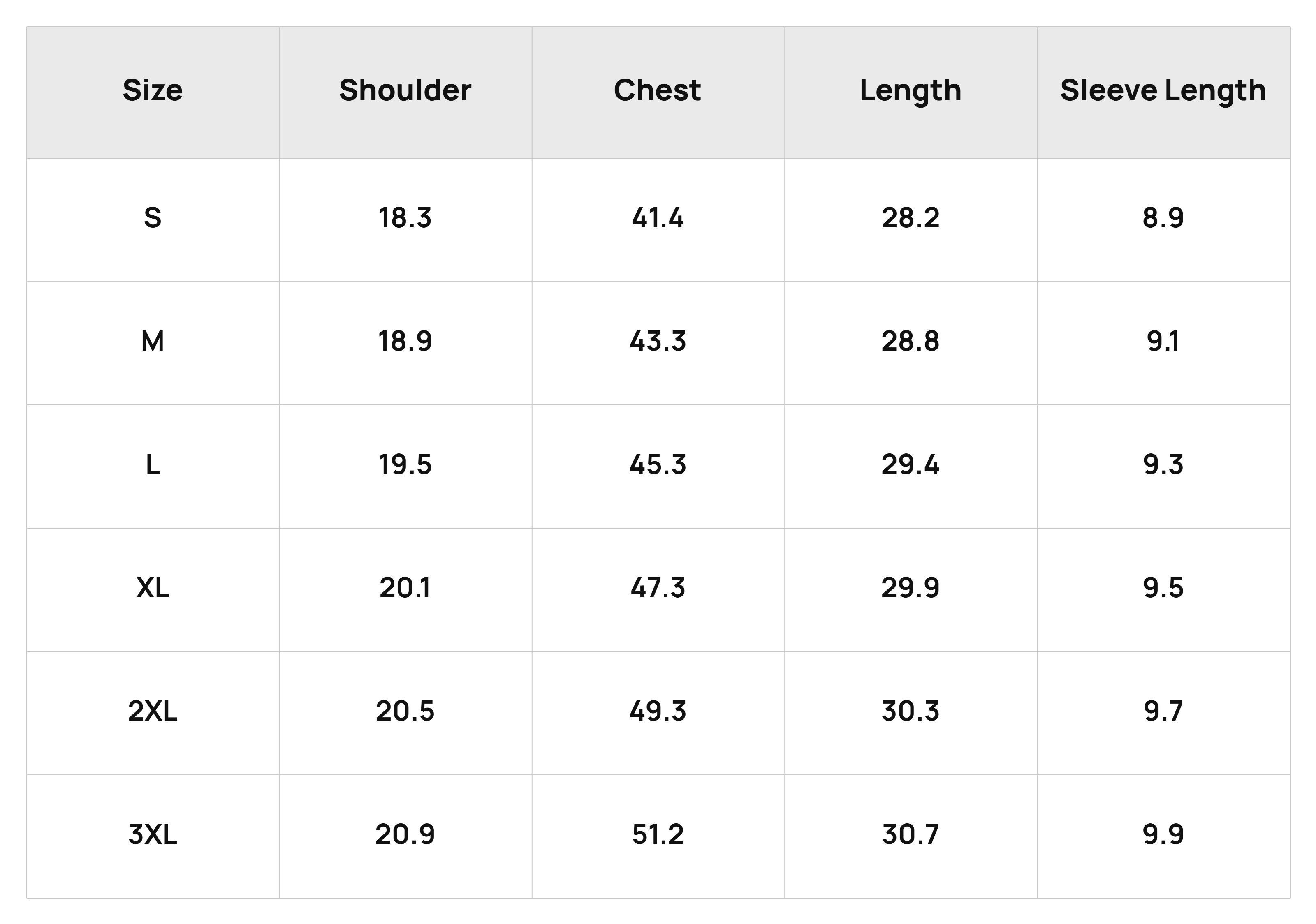 Size Chart