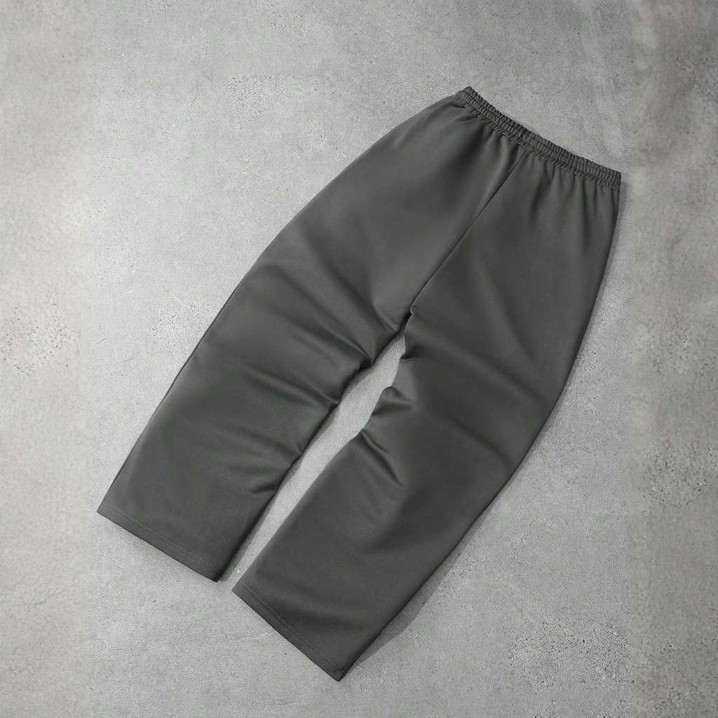 Solid Color Loose Fit Cotton Blend Straight Sweatpants