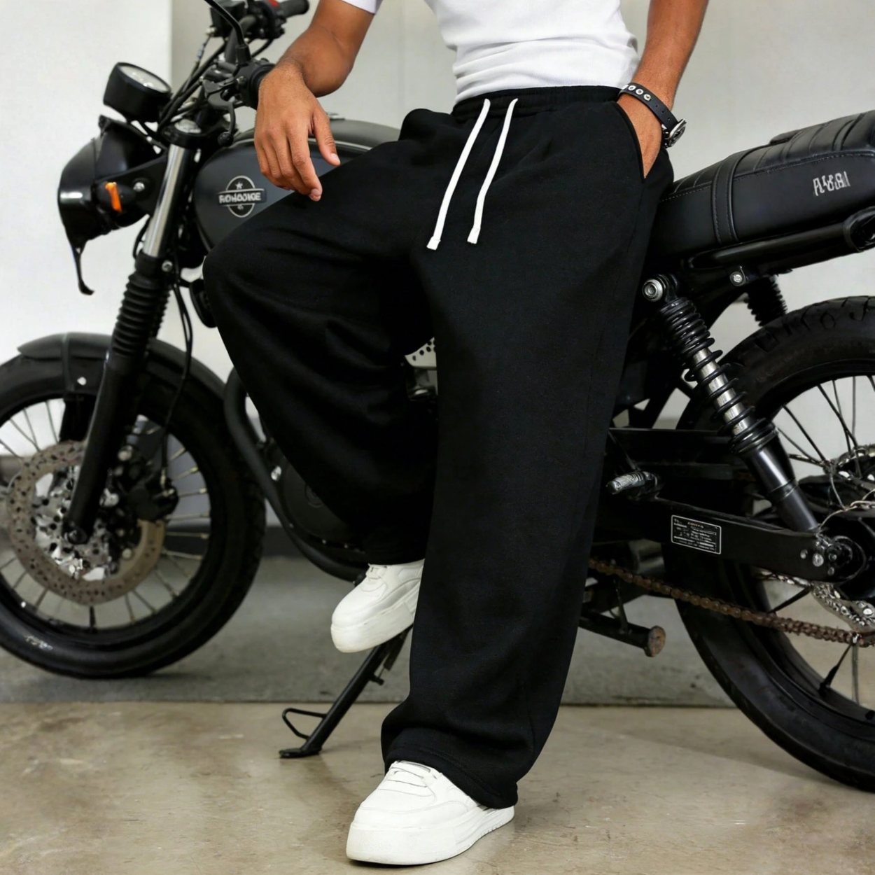 Loose Casual Wide Lounge Pants With Drawstring For Men