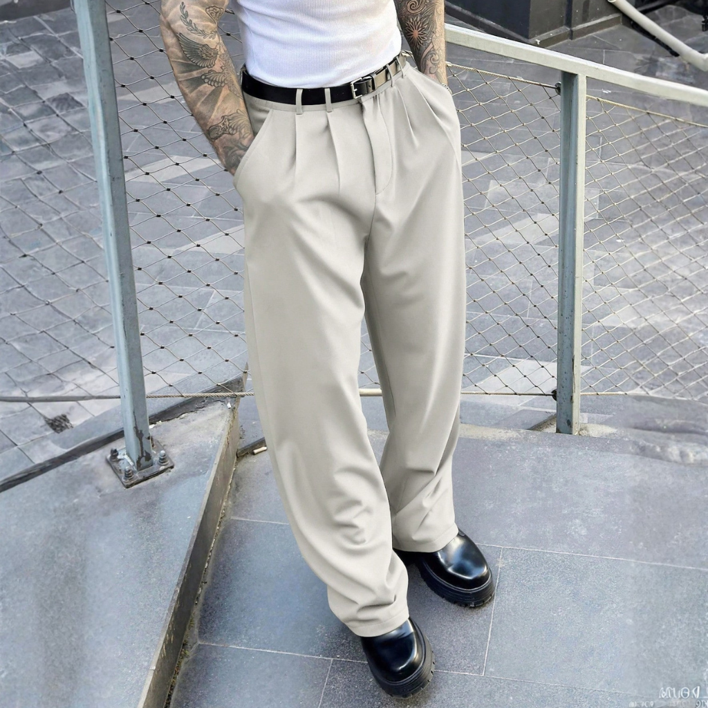 Designer Dress Suit Pants With Draping Style For Men