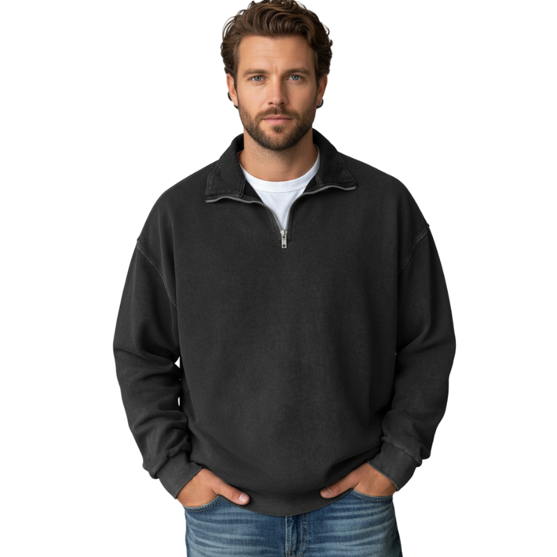 Long Sleeve Half Zip Sweatshirt For Men