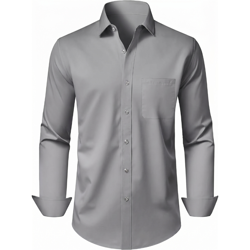 Sleeve And Formal Button Down Shirt Pocket Long For Men
