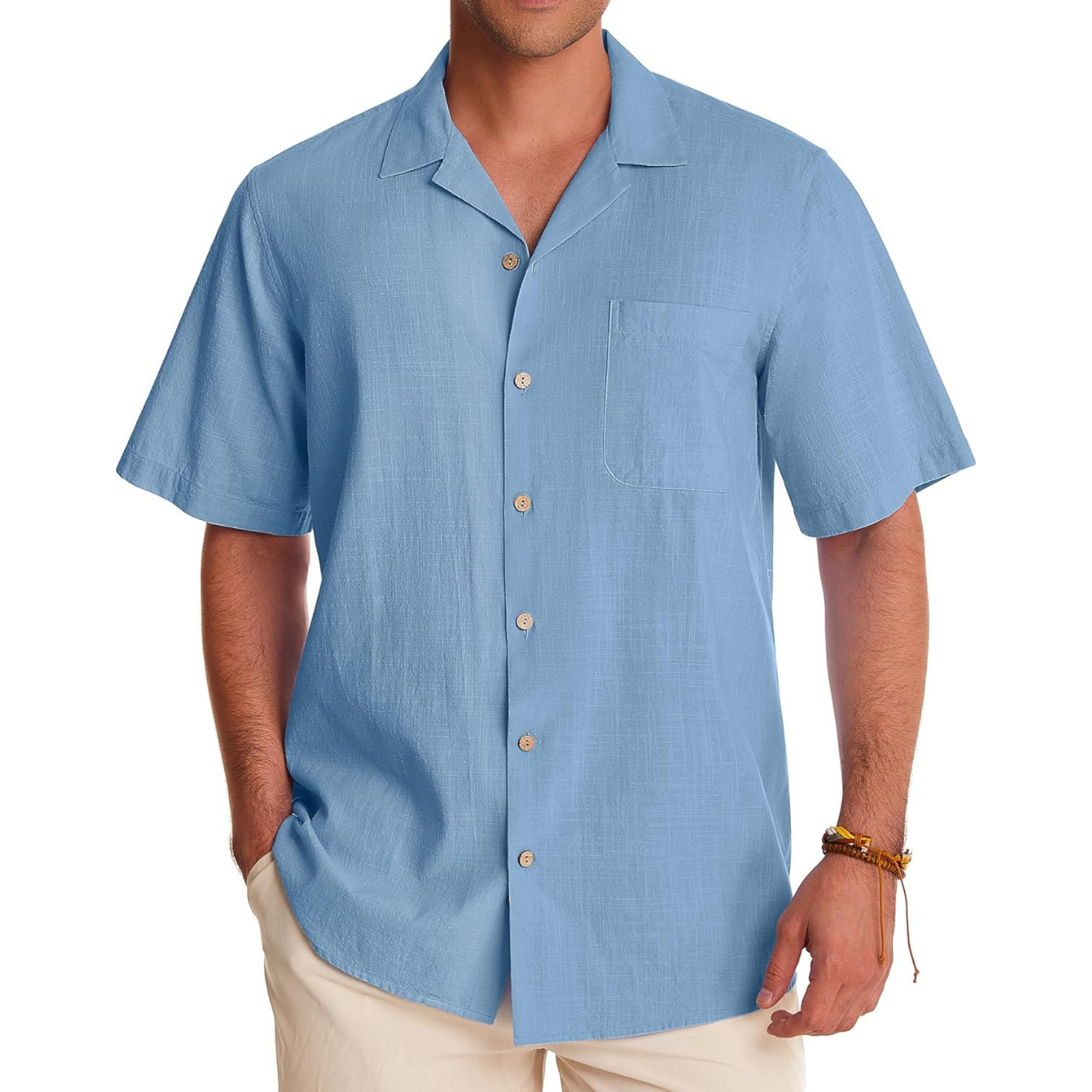 Casual Short Sleeve Hawaiian Button Down Shirt For Men