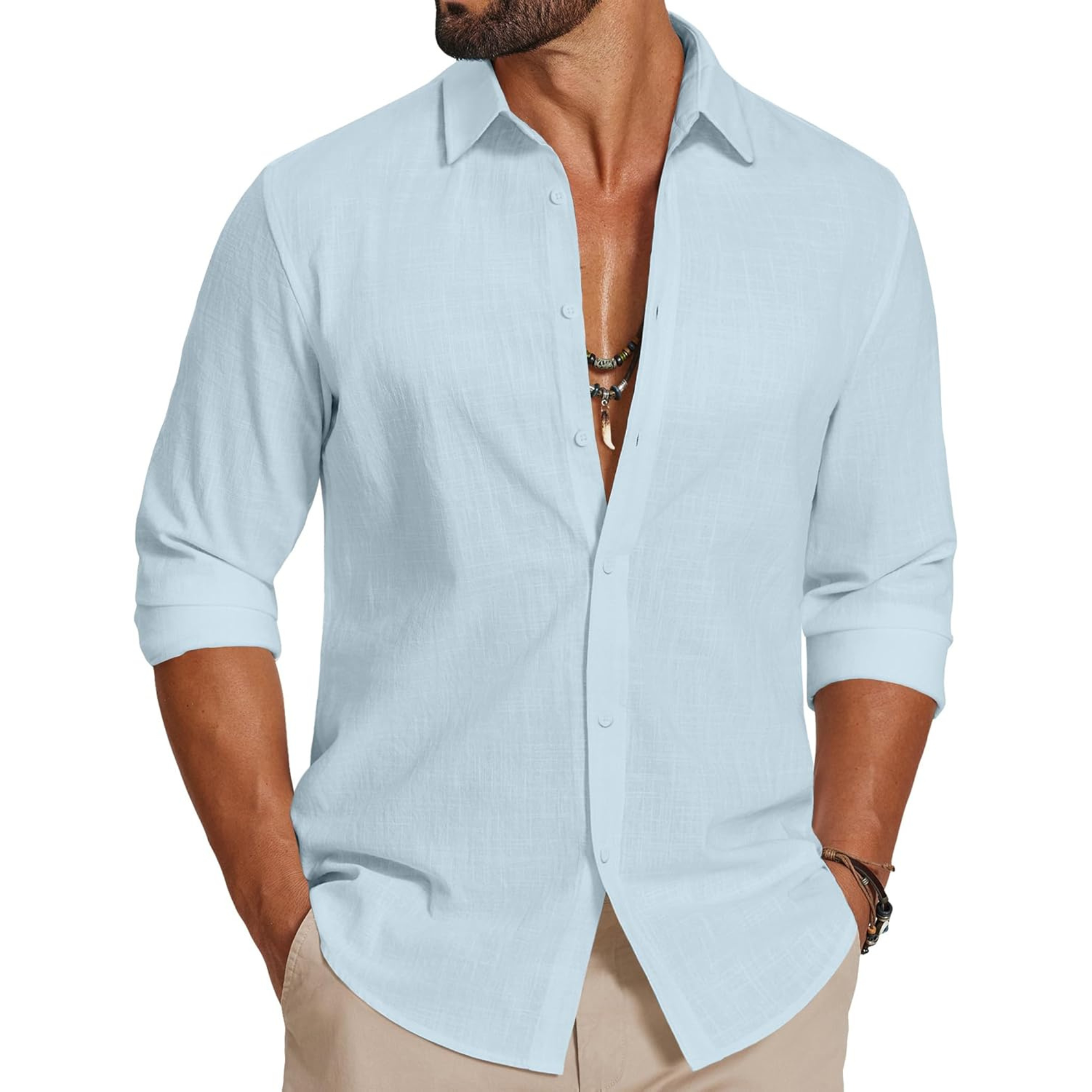 Long Sleeve Casual Linen Cotton Shirt
