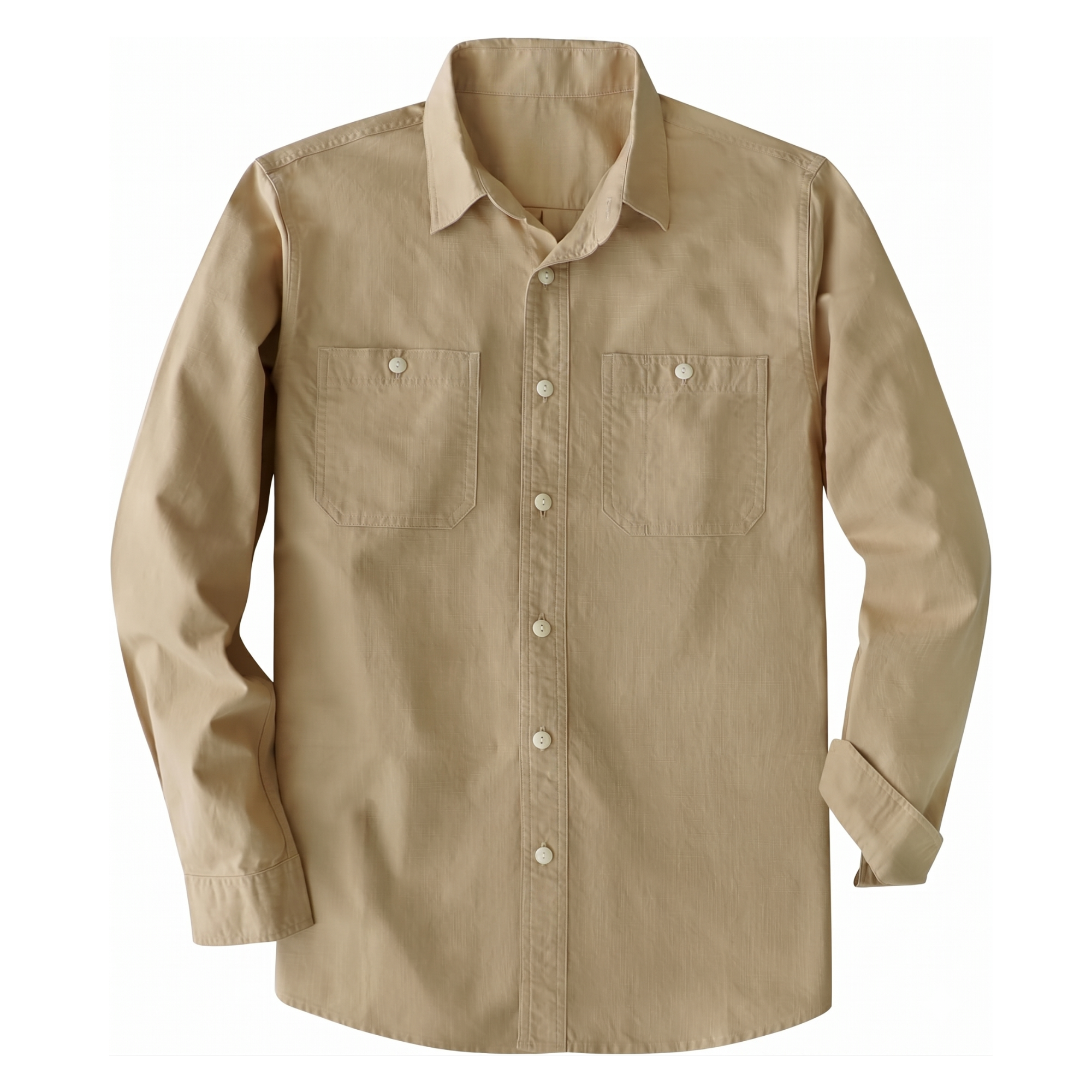 Cotton Chambray Button Up Work Shirt Regular Fit