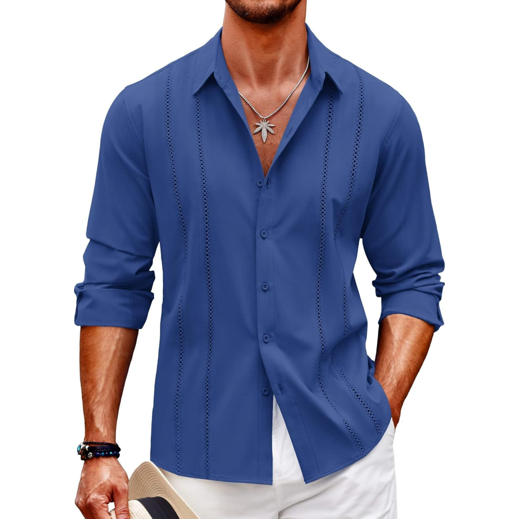 Long Sleeve Cuban Beach Button Shirt