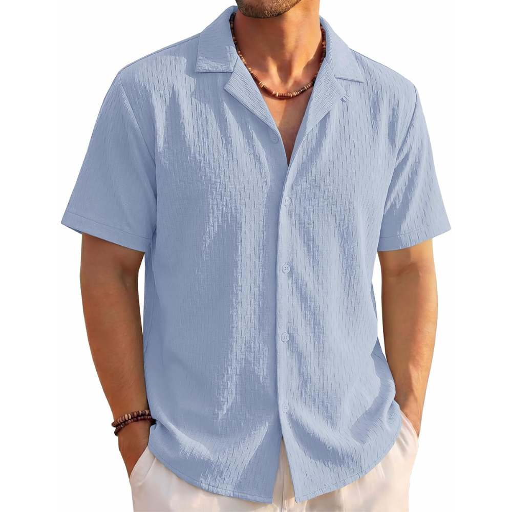 Lightweight Textured Beach Shirt For Summer
