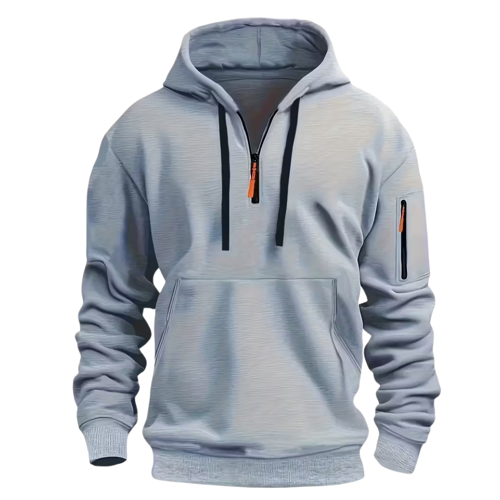 Casual Half Zip Winter Hoodie For Men