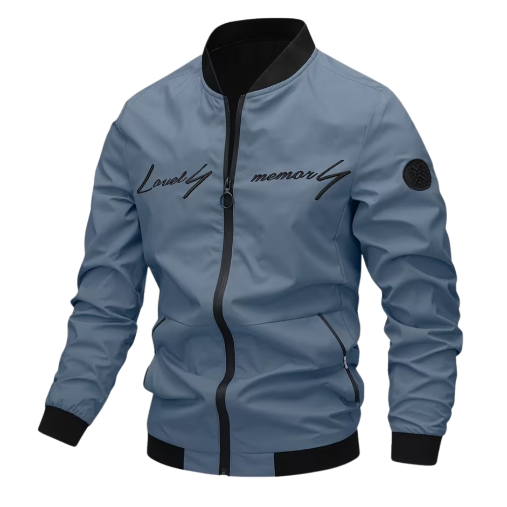 Letter Embroidered Bomber Jacket For Men
