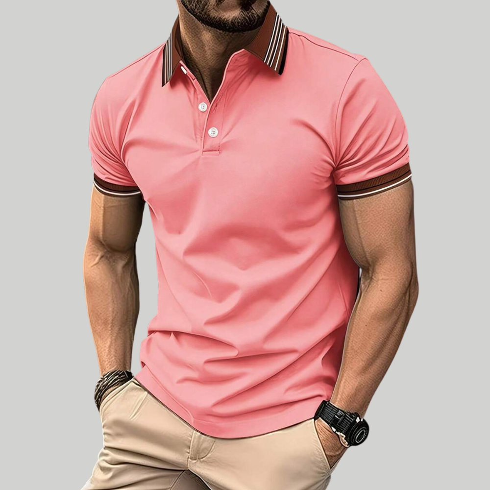 Solid Color Short Sleeve Casual Polo Shirt