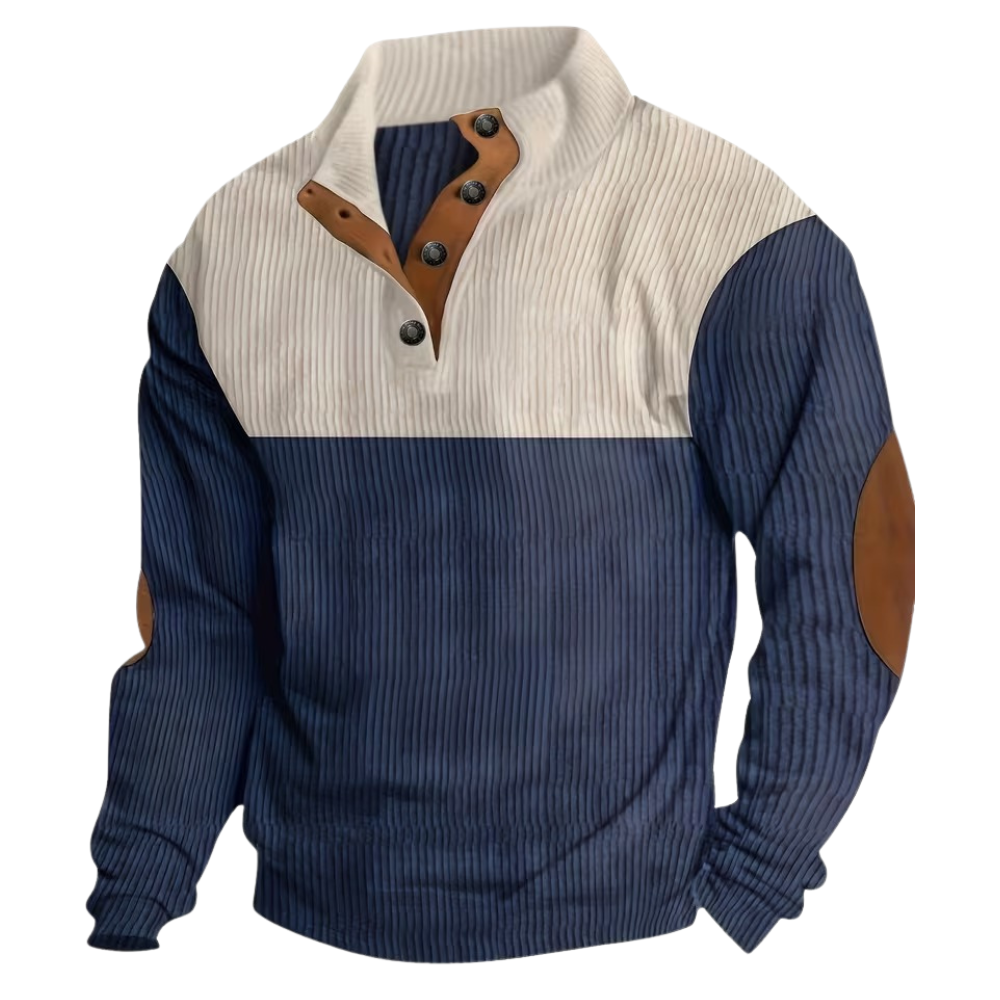 Stylish Contrast Color Long Sleeve Shirt For Men
