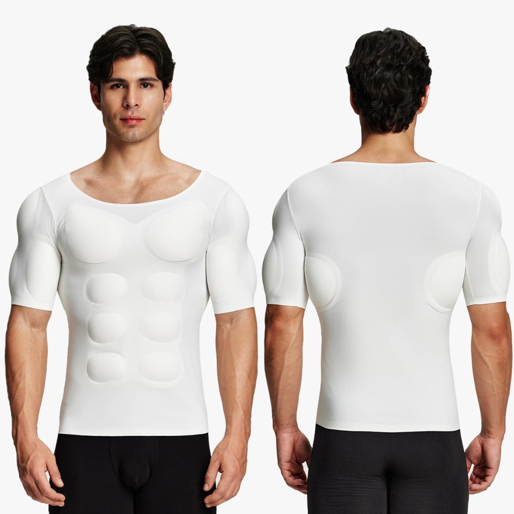 Invisible Seamless Muscle Enhancing T Shirt With Removable Pads
