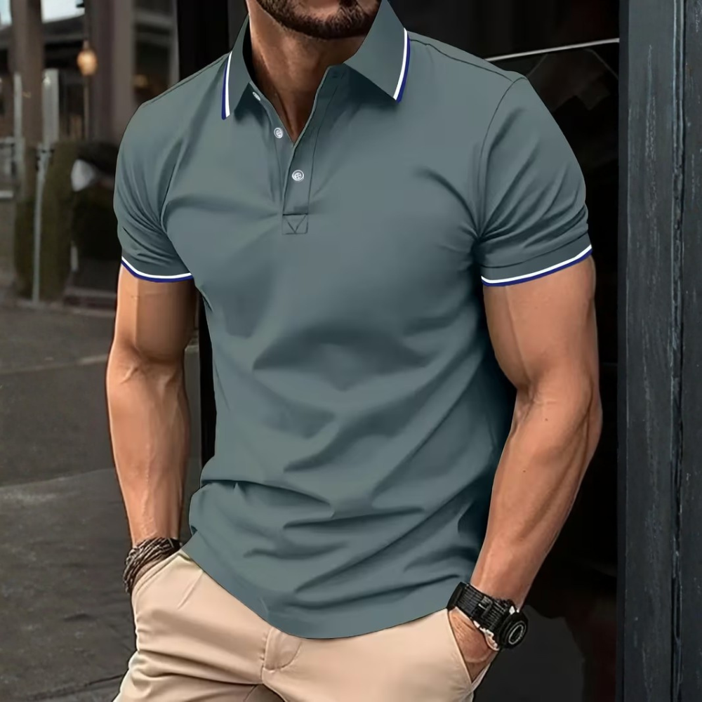 Classic Button Up Collar Polo Shirt For Business Casual Wear For Men