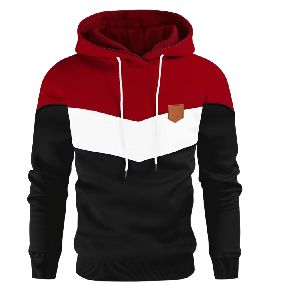 Color Block Pullover Hoodie For Men With Kangaroo Pocket