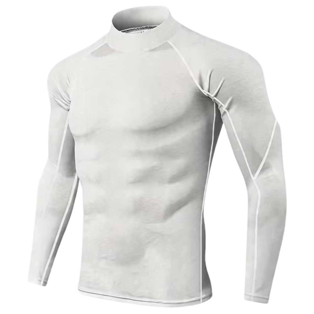 High Elasticity Sports Compression Shirt With Stand Up Collar For Men