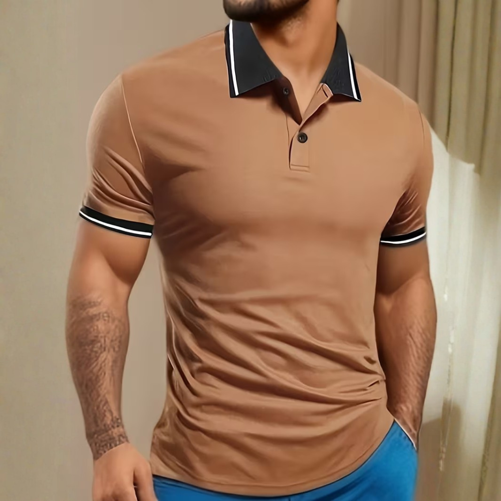 Summer Short Sleeve Turn Down Collar Casual Sportswear Shirt For Men