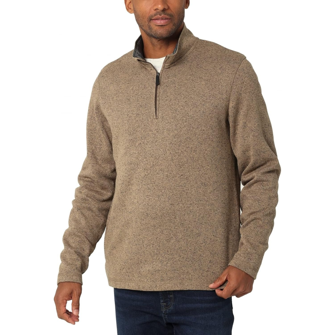 Mens Long Sleeve Fleece Quarter zip