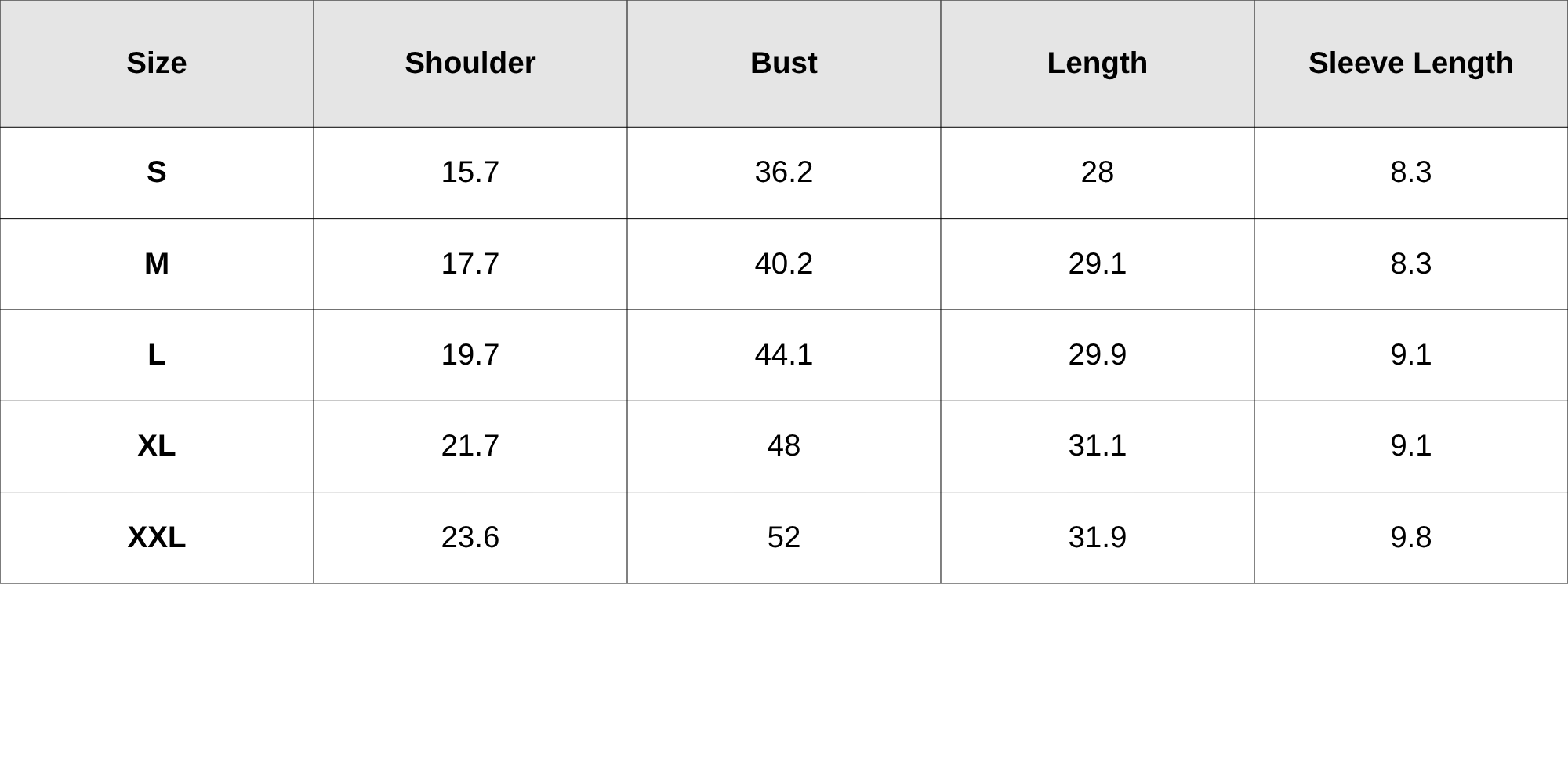 Size Chart