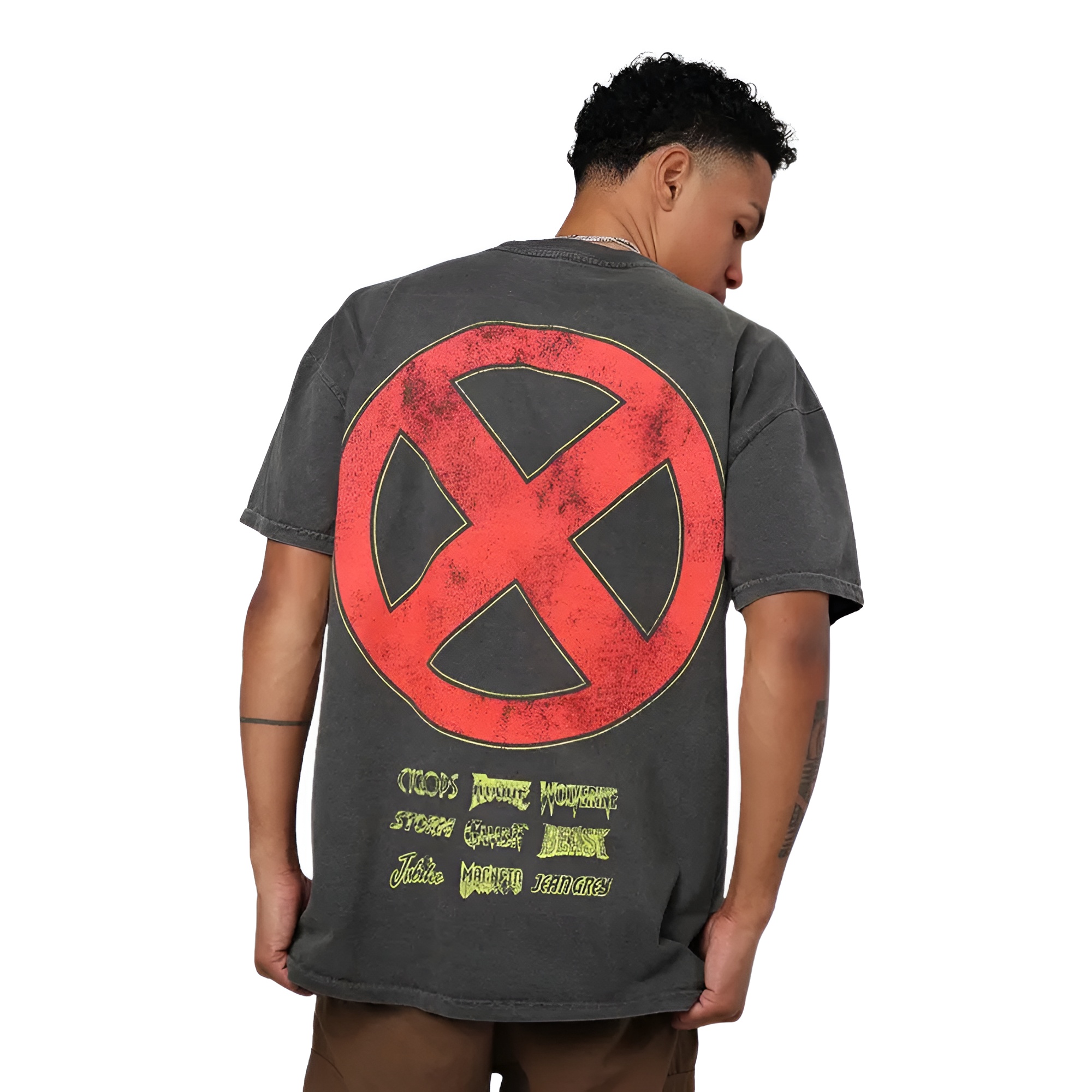 Marvel X-Men The X-Men Heavyweight Vintage T-Shirt Washed Black