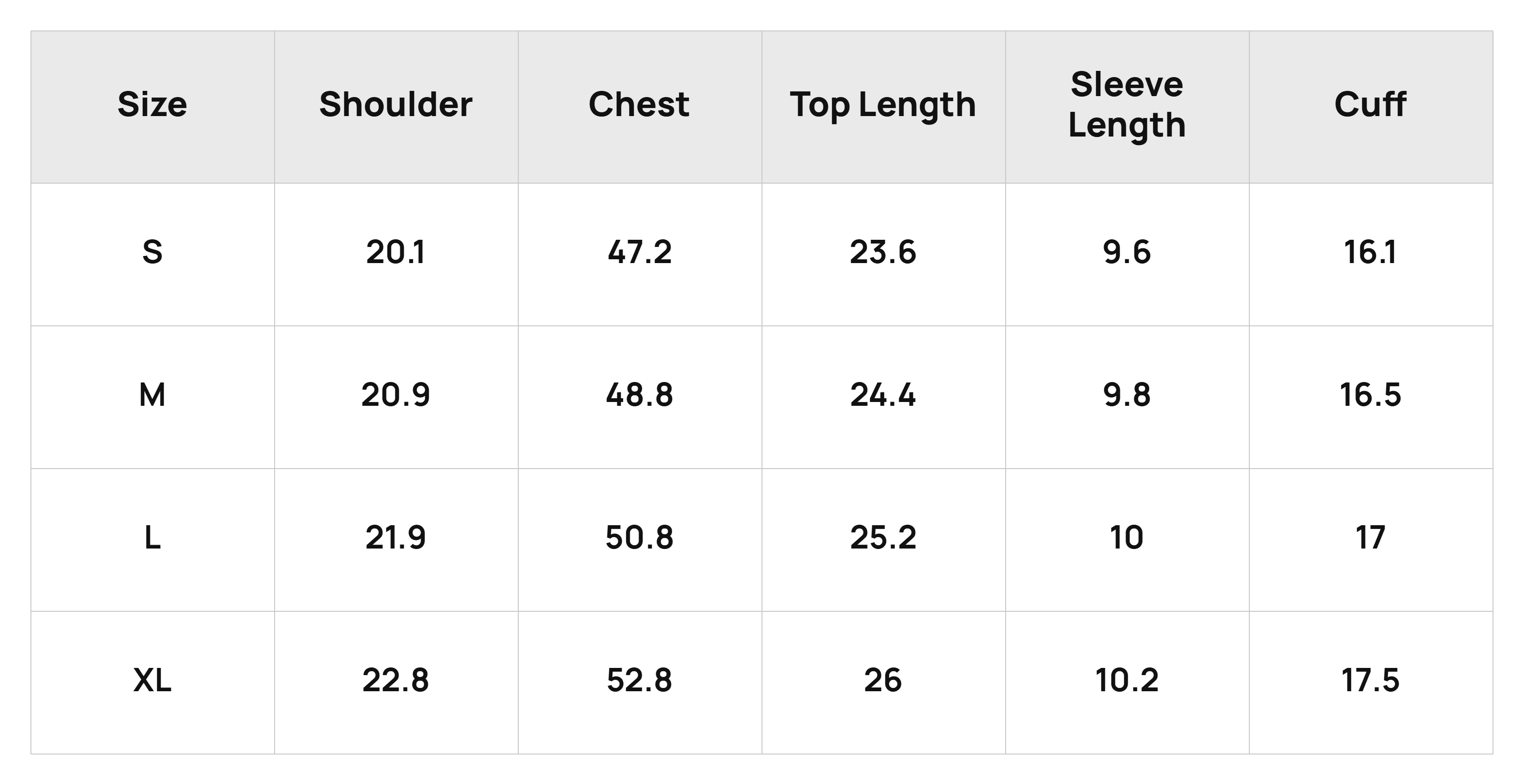 Size Chart