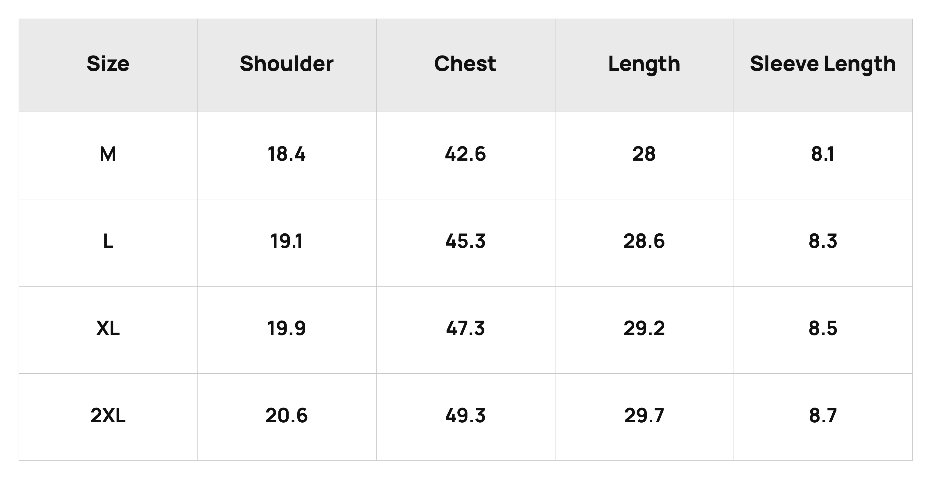 Size Chart