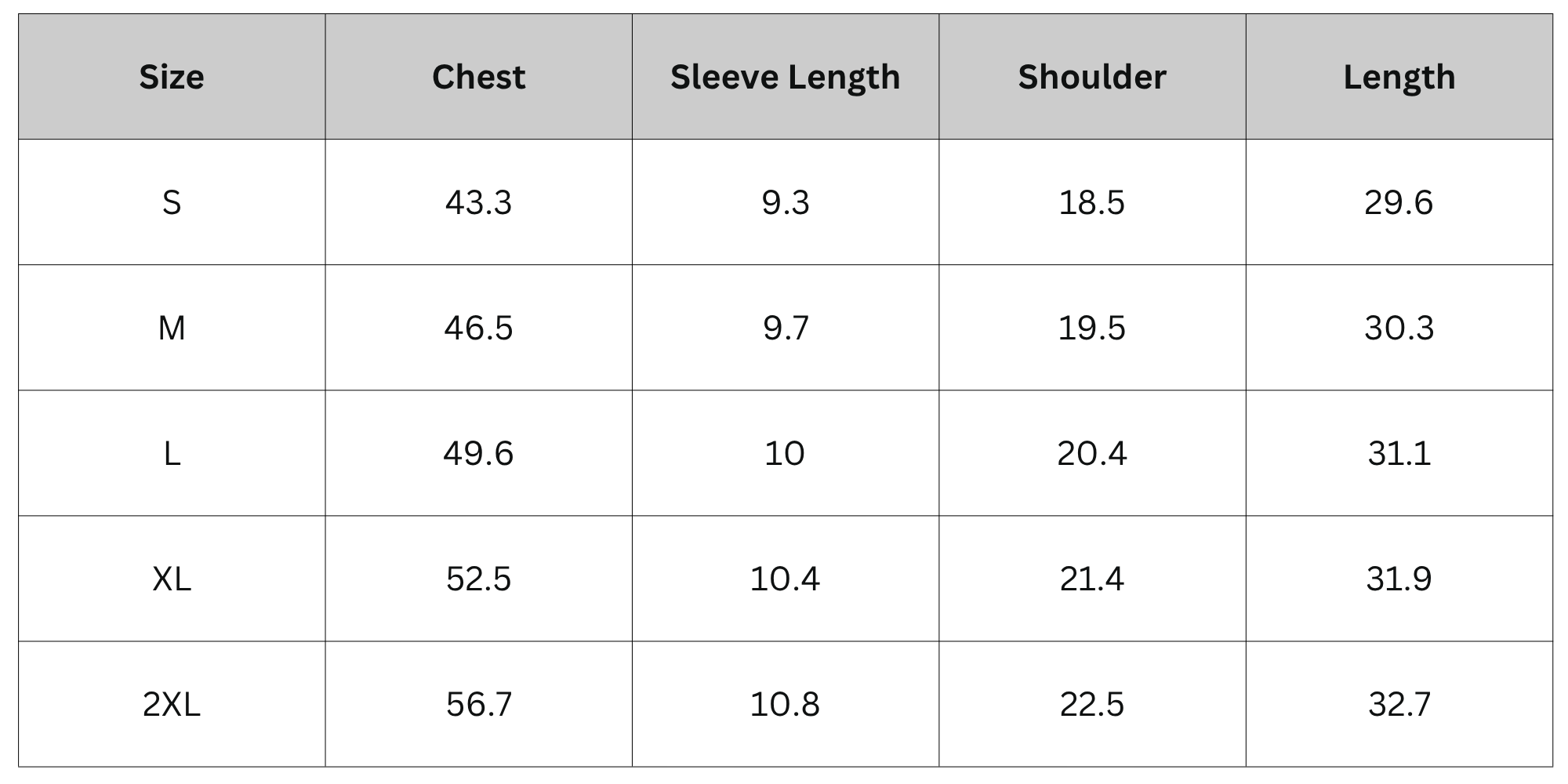 Size Chart