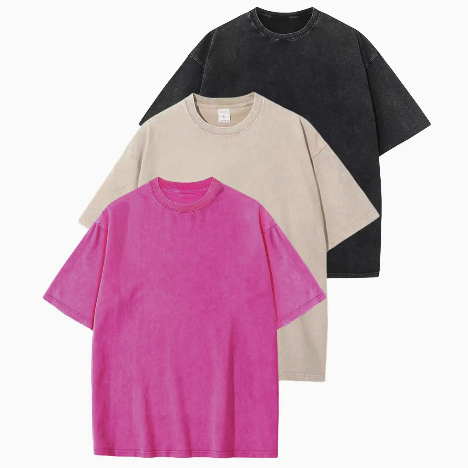 Pack Of 3 Oversized Loose Short Sleeve Summer Tshirts
