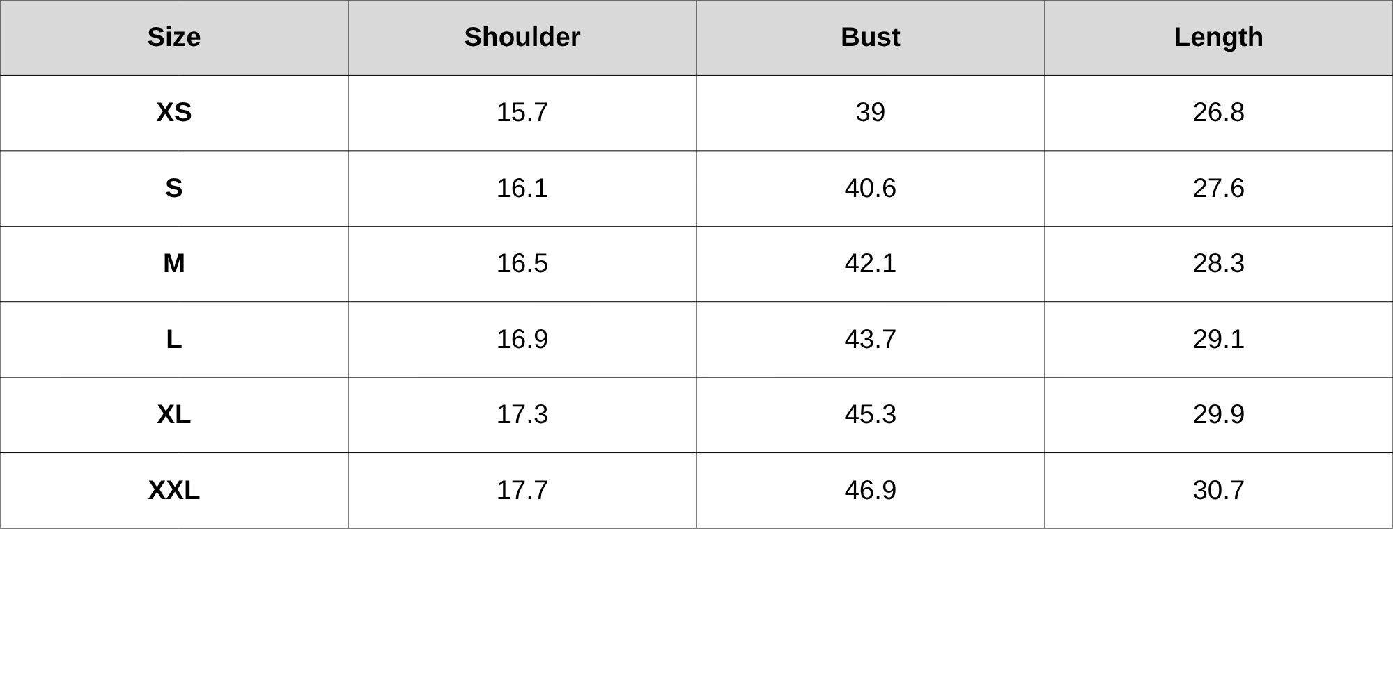 Size Chart