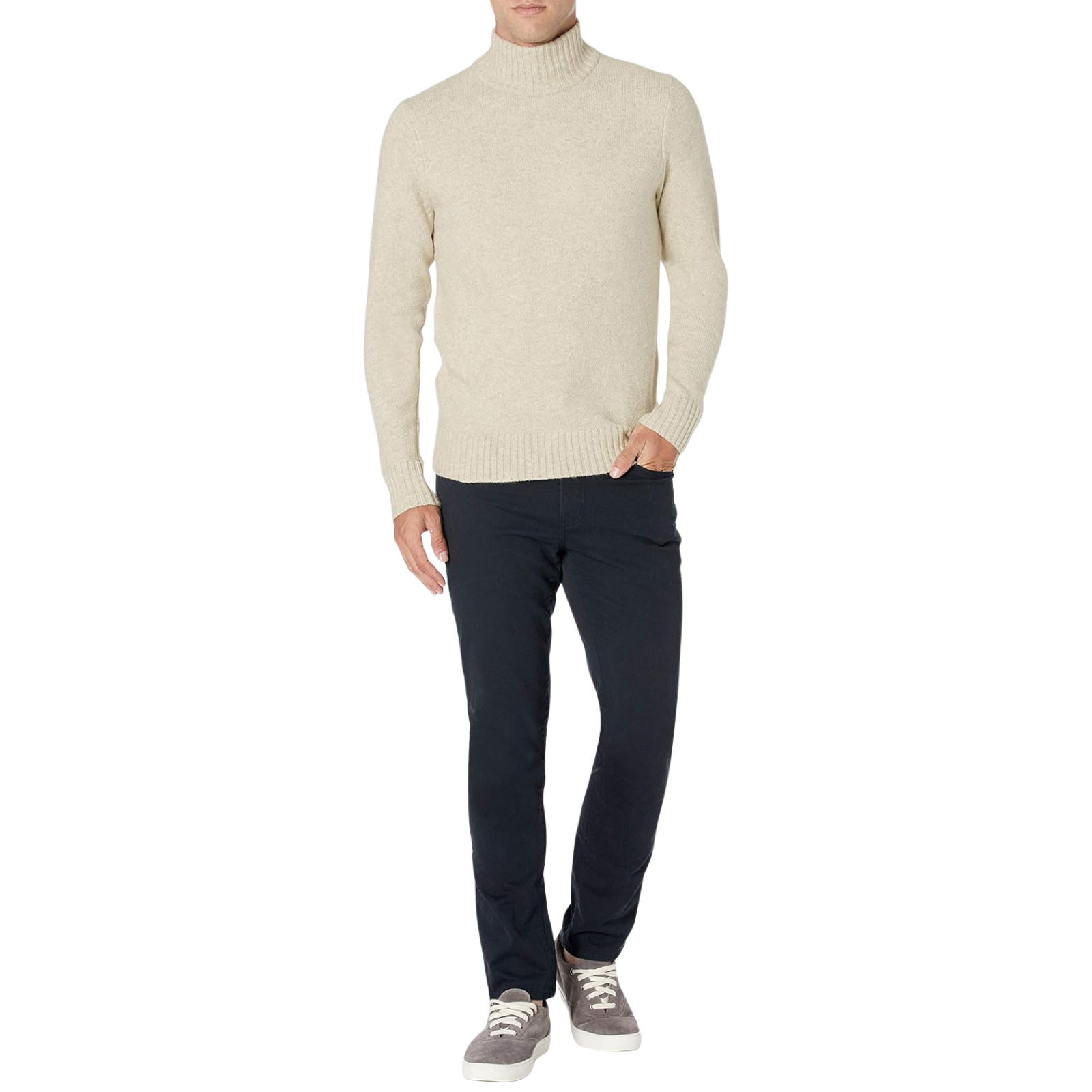 Ribbed High Collar Long Sleeve Sweater
