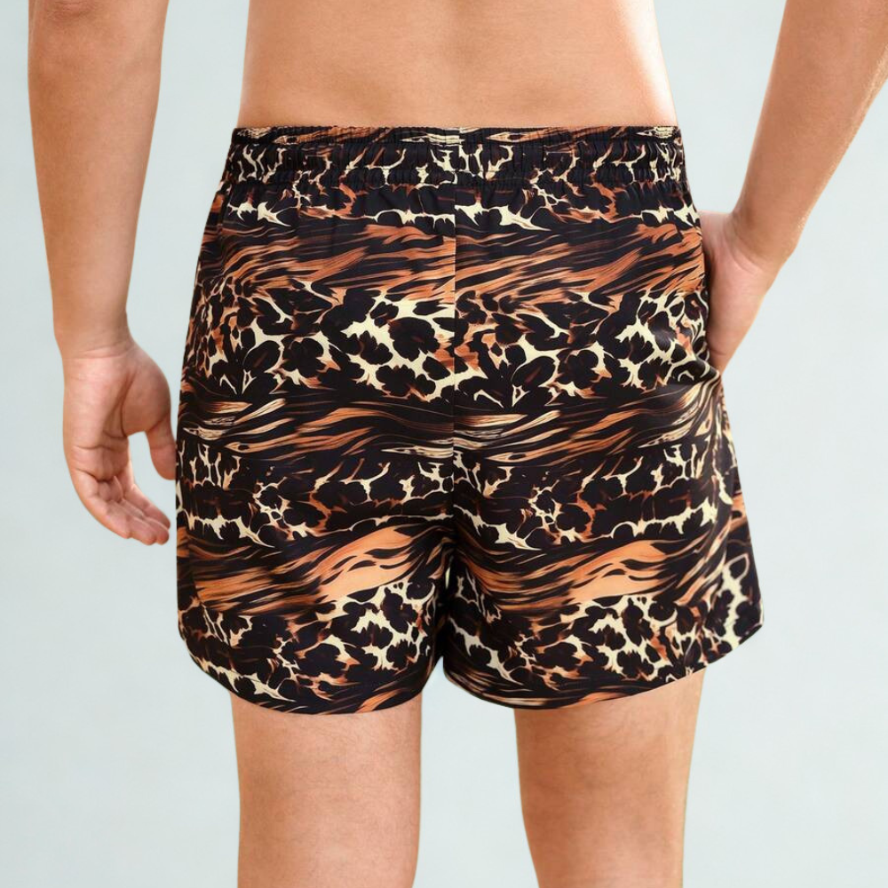 [Copy]1pc Men's Summer Beach Vacation Style Drawstring Waist 2 In 1 Beach Shorts