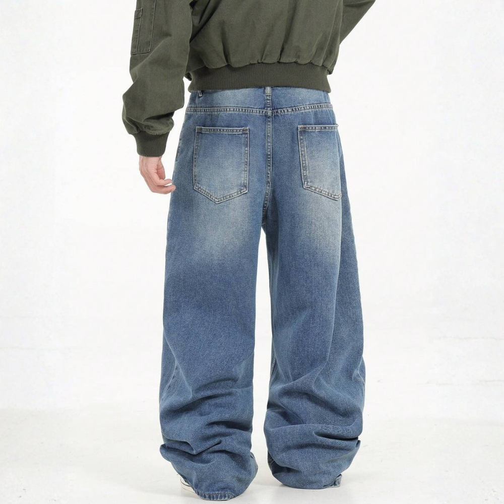 Loose Washed Denim Casual Baggy Wide Jeans