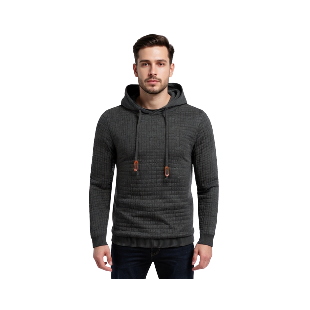 Men Hooded Sweatshirt With Long Sleeves And Drawstring Design