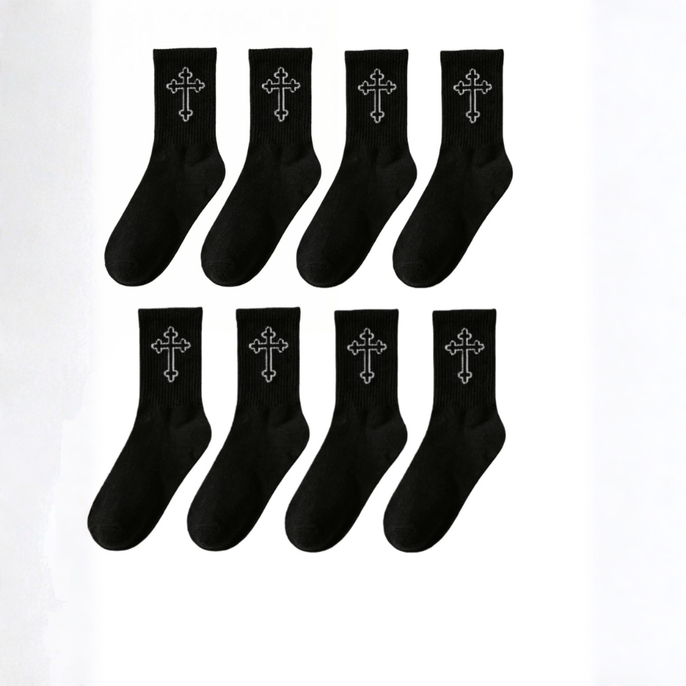 Stretch Striped Mid Calf Sports Socks