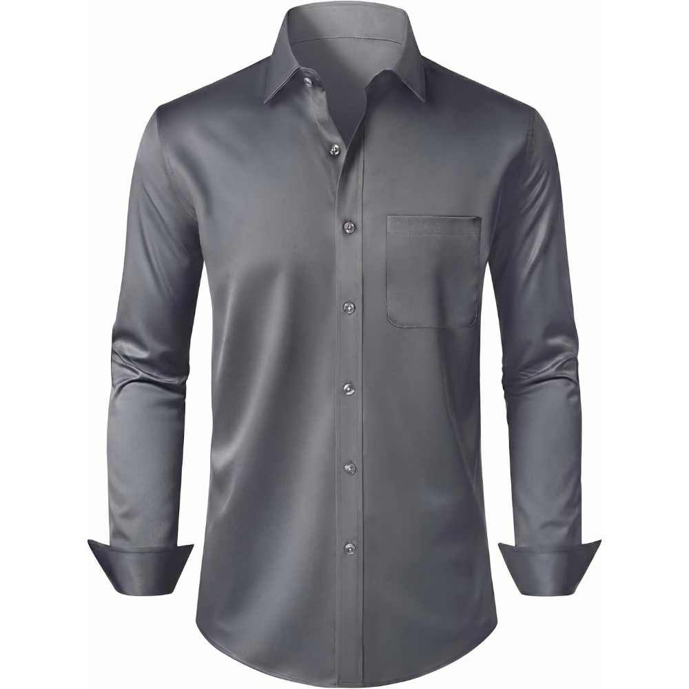 Sleeve And Formal Button Down Shirt Pocket Long For Men