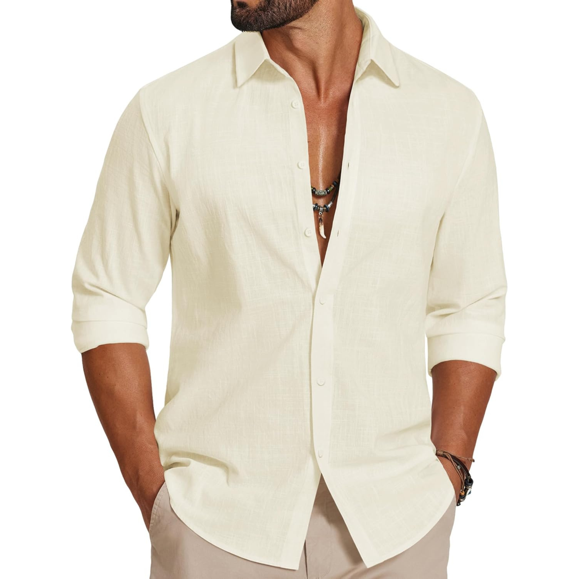 Long Sleeve Casual Linen Cotton Shirt