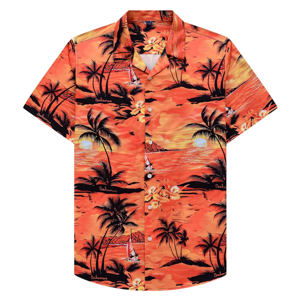 Tropical Hawaiian Casual Vacation Button Shirt