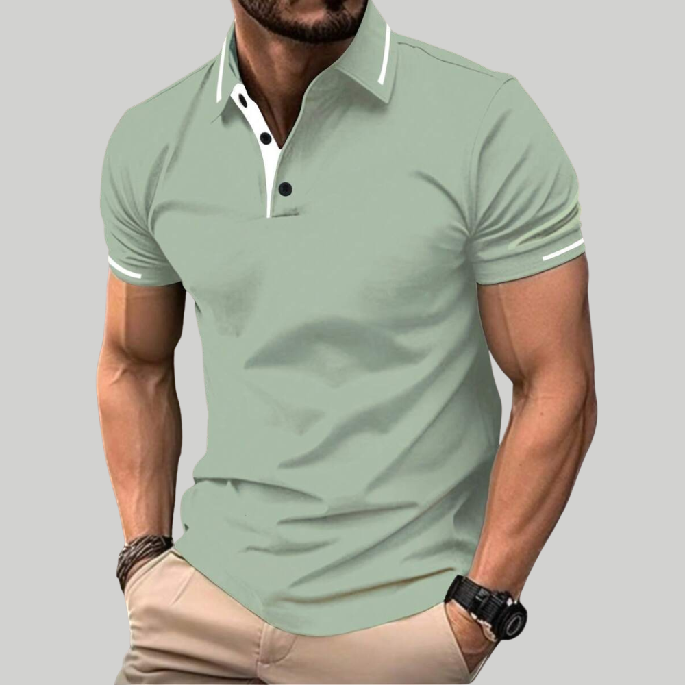 Solid Color Short Sleeve Casual Polo Shirt