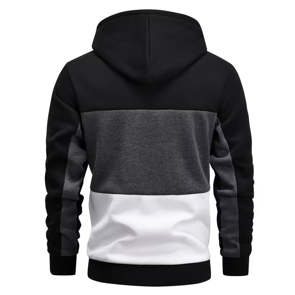 Casual Color Block Pullover Hoodie With Kangaroo Pocket For Men