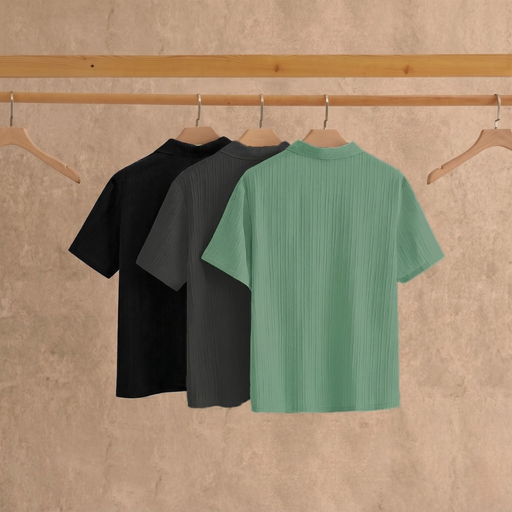Minimalist Short Sleeve Polo Shirt Set For Men