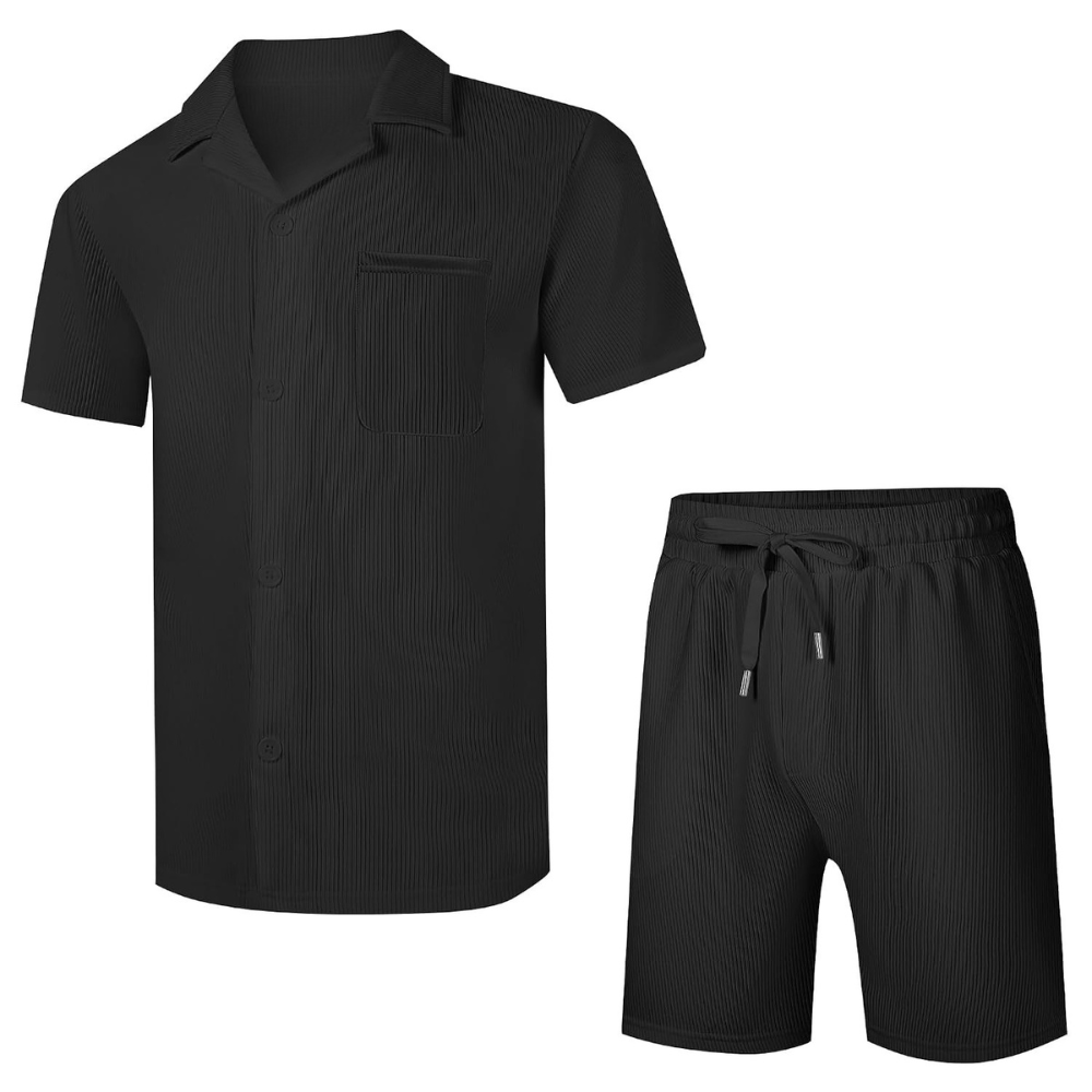 Casual Summer Beach Shorts and Shirt Set Men