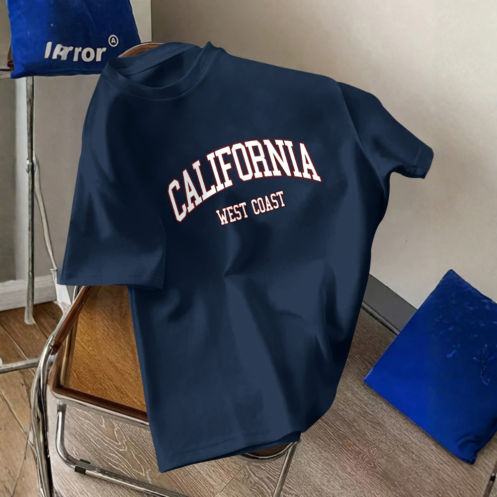 California West Coast Printed Casual Short Sleeve T Shirt For Men