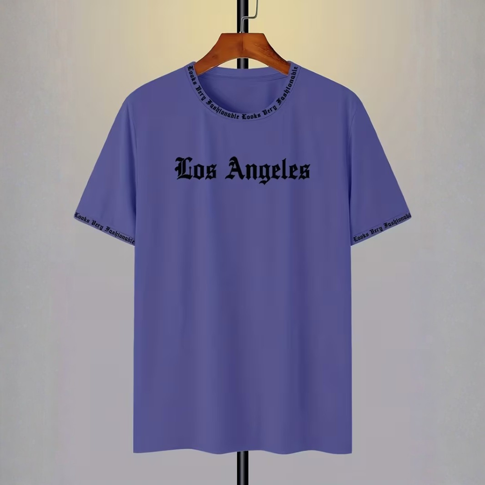 Casual Summer Short Sleeve Round Neck T Shirt For Men