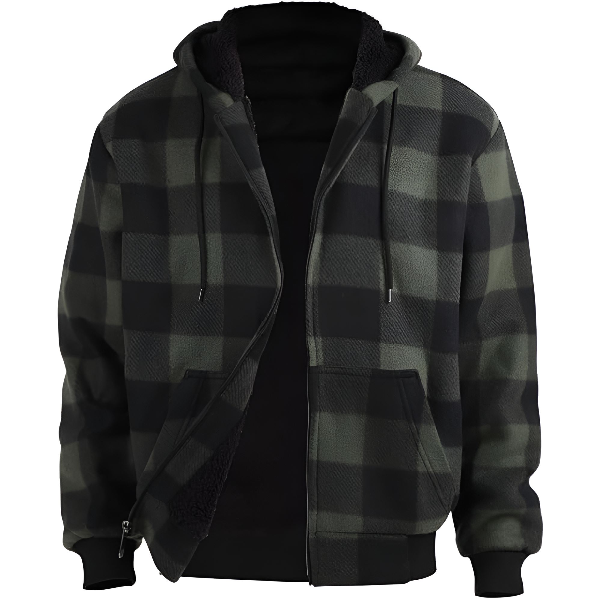  Winter Heavy Warm Sherpa Lined Fleece Plaid Flannel Jacket 